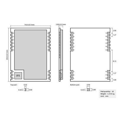 E49-900M20S SPI module 868MHz 915MHz 20dBm 3km Datenerfassungsmodul