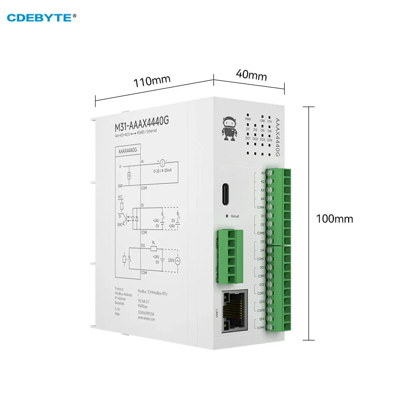 M31-AAAX4440G 4DI+4AI+4DO Verteiltes dezentrales PNP-NPN-IO-Modem