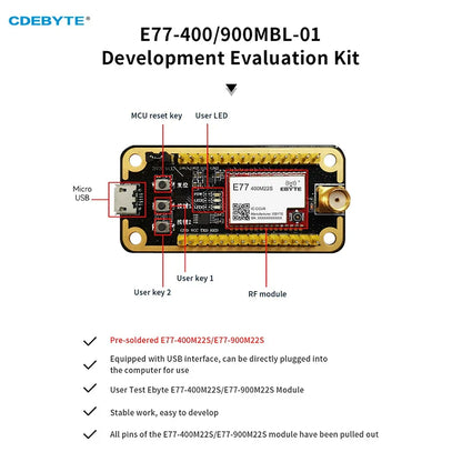 E77-400MBL-01 STM32 Entwicklungstestboard USB Schnittstelle LoRa Modul mit Antenne