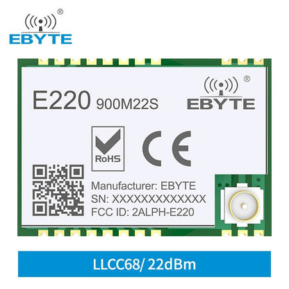 LLCC68 LoRa 868Mhz 915Mhz Wireless Module 22dBm 6km Long Range E220-900M22S EBYTE PA+LNA RF Receiver Transmitter IPEX Antenna - EBYTE